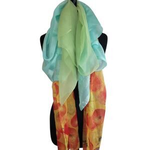 Bundle of 3 Vintage Scarves Green Mint Yellow Retro Hair